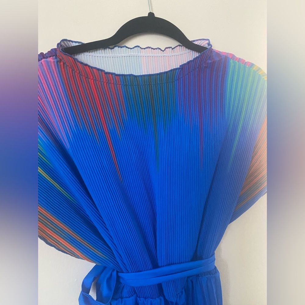 SHEIN - BLUE PLEATED DRESS - Picture 4 of 9